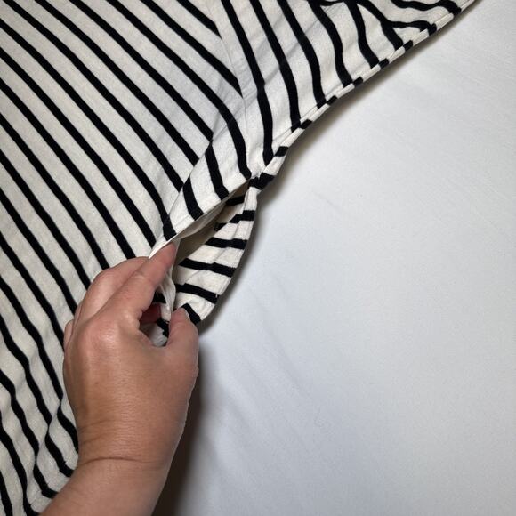 Talbots Sleeveless Dress Size Large White Black French Stripes Pockets Resort - Picture 10 of 15